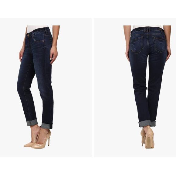 Kut from the Kloth Denim - Kut from the Kloth Catherine Boyfriend Dark Wash Slim Straight Jeans 4 x 31